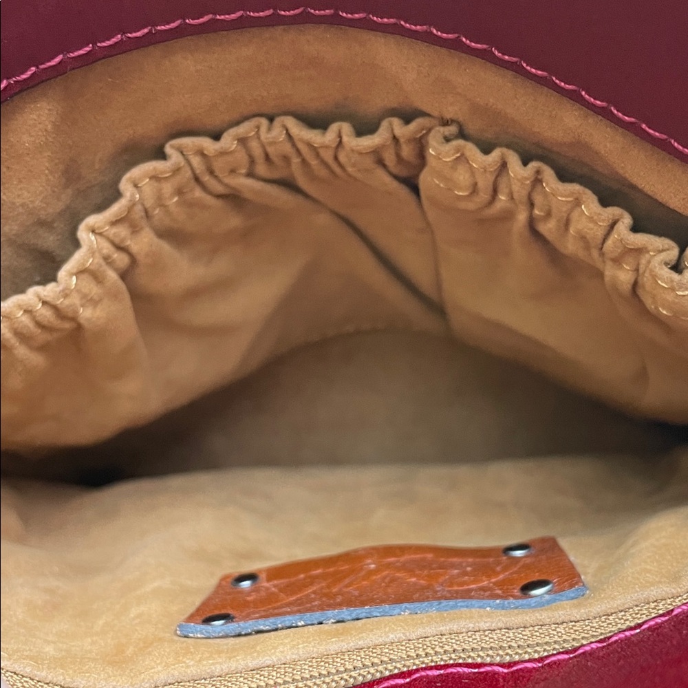 Patricia Nash Red Leather Crossbody Bag with Coin Accents - Picture 4 of 13